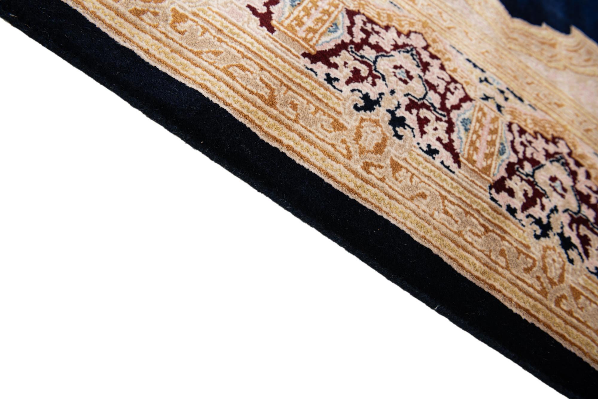 6' 2 x 9' 3 Hand Knotted Kerman Wool Rug