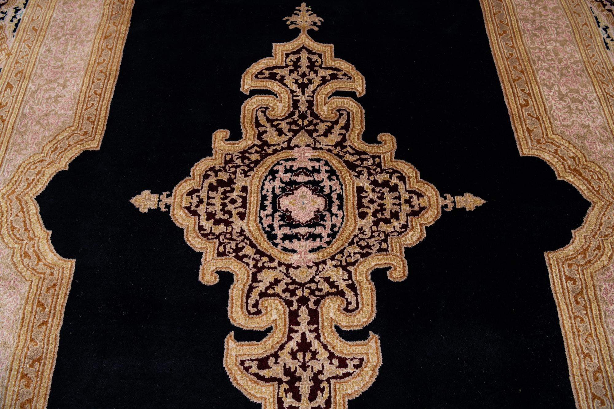 6' 2 x 9' 3 Hand Knotted Kerman Wool Rug