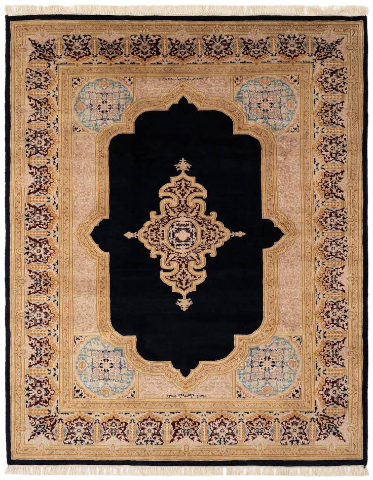 Detail image of 6' 2 x 9' 3 Hand Knotted Kerman Wool Rug