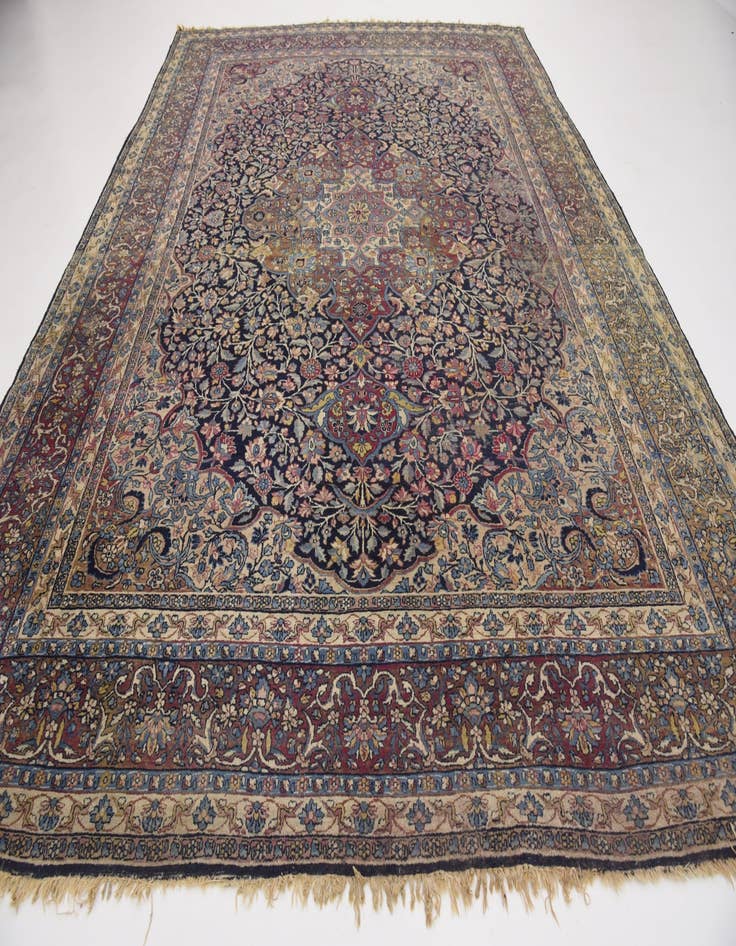 Detail image of 9' 10 x 13' Hand Knotted Kerman Persian Wool Rug