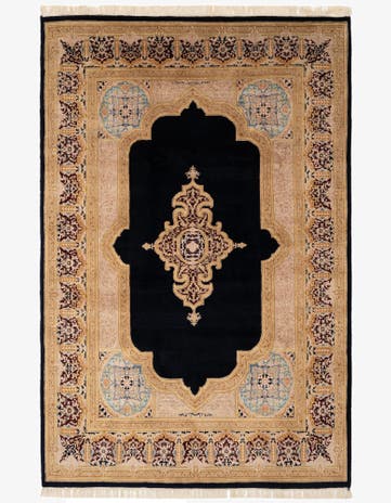 6' 2 x 9' 3 Hand Knotted Kerman Wool Rug