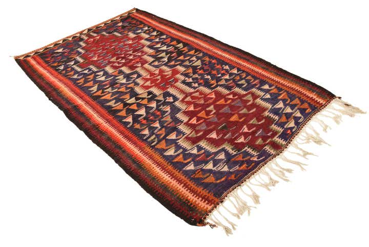 4' 7 x 7' 10 Hand Woven Kilim Fars Wool Rug