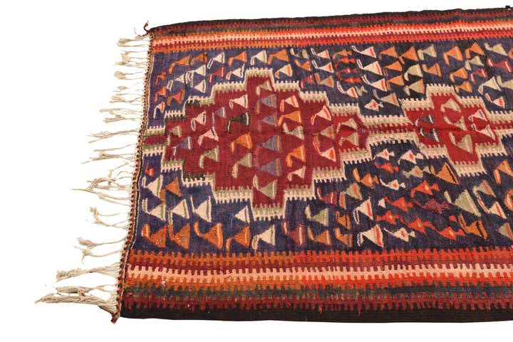 4' 7 x 7' 10 Hand Woven Kilim Fars Wool Rug
