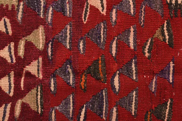 4' 7 x 7' 10 Hand Woven Kilim Fars Wool Rug
