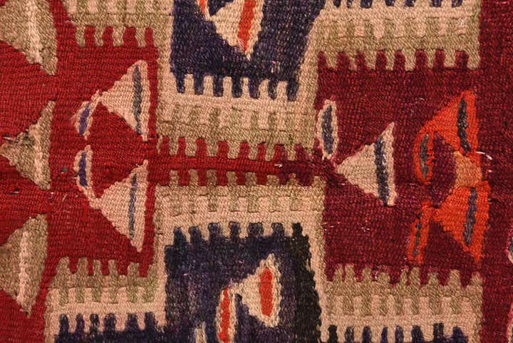 4' 7 x 7' 10 Hand Woven Kilim Fars Wool Rug