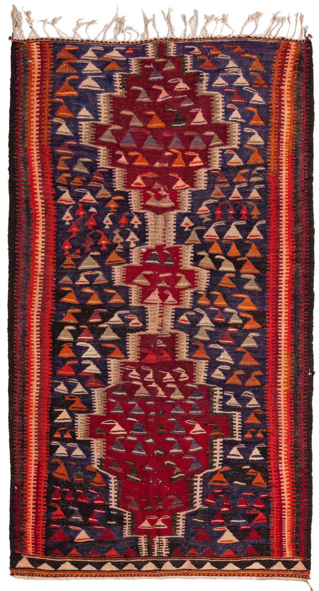 4' 7 x 7' 10 Hand Woven Kilim Fars Wool Rug