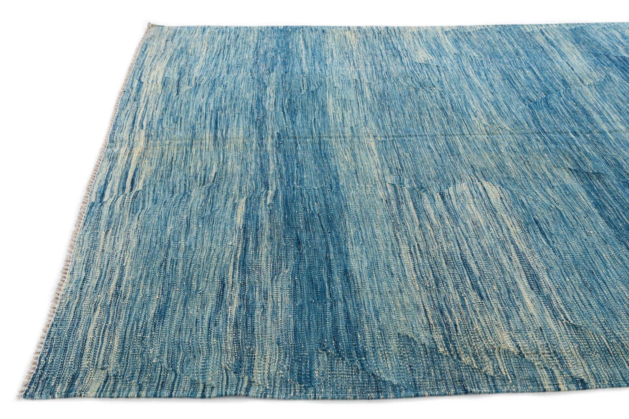 5' 7 x 8' 2 Hand Woven Kilim Modern Wool Rug