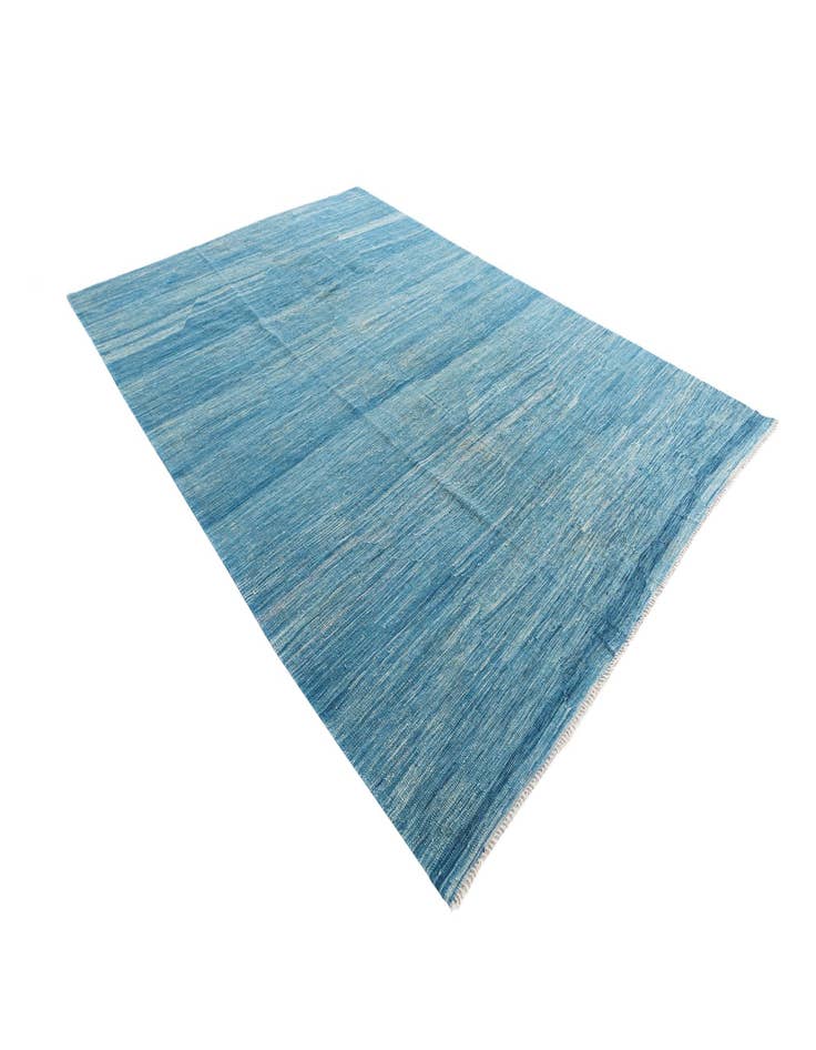 Detail image of 6' 8 x 9' 9  Hand Woven Kilim Modern Wool Rug