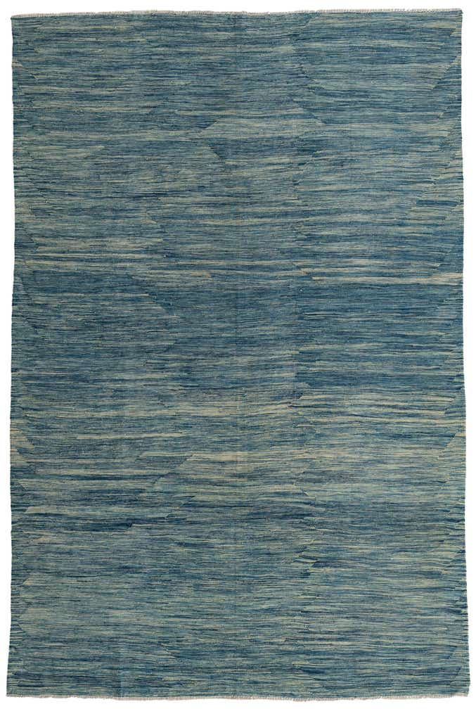 6' 5 x 9' 8 Hand Woven Kilim Modern Wool Rug