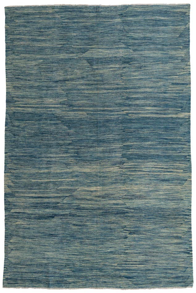 Detail image of 6' 5 x 9' 8 Hand Woven Kilim Modern Wool Rug