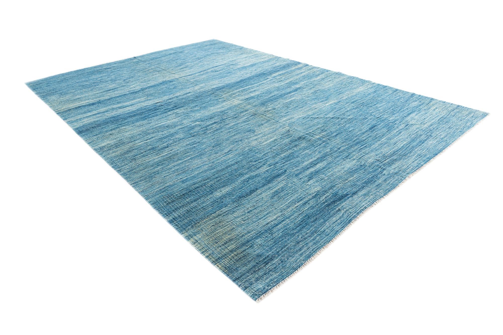 6' 9 x 9' 9 Hand Woven Kilim Modern Wool Rug
