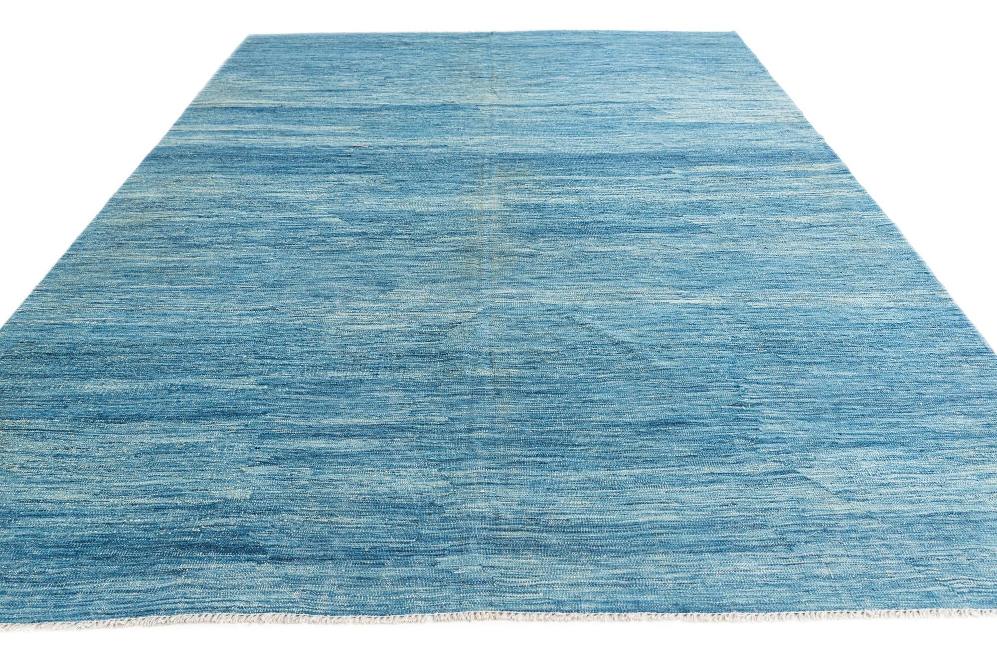 6' 9 x 9' 9 Hand Woven Kilim Modern Wool Rug