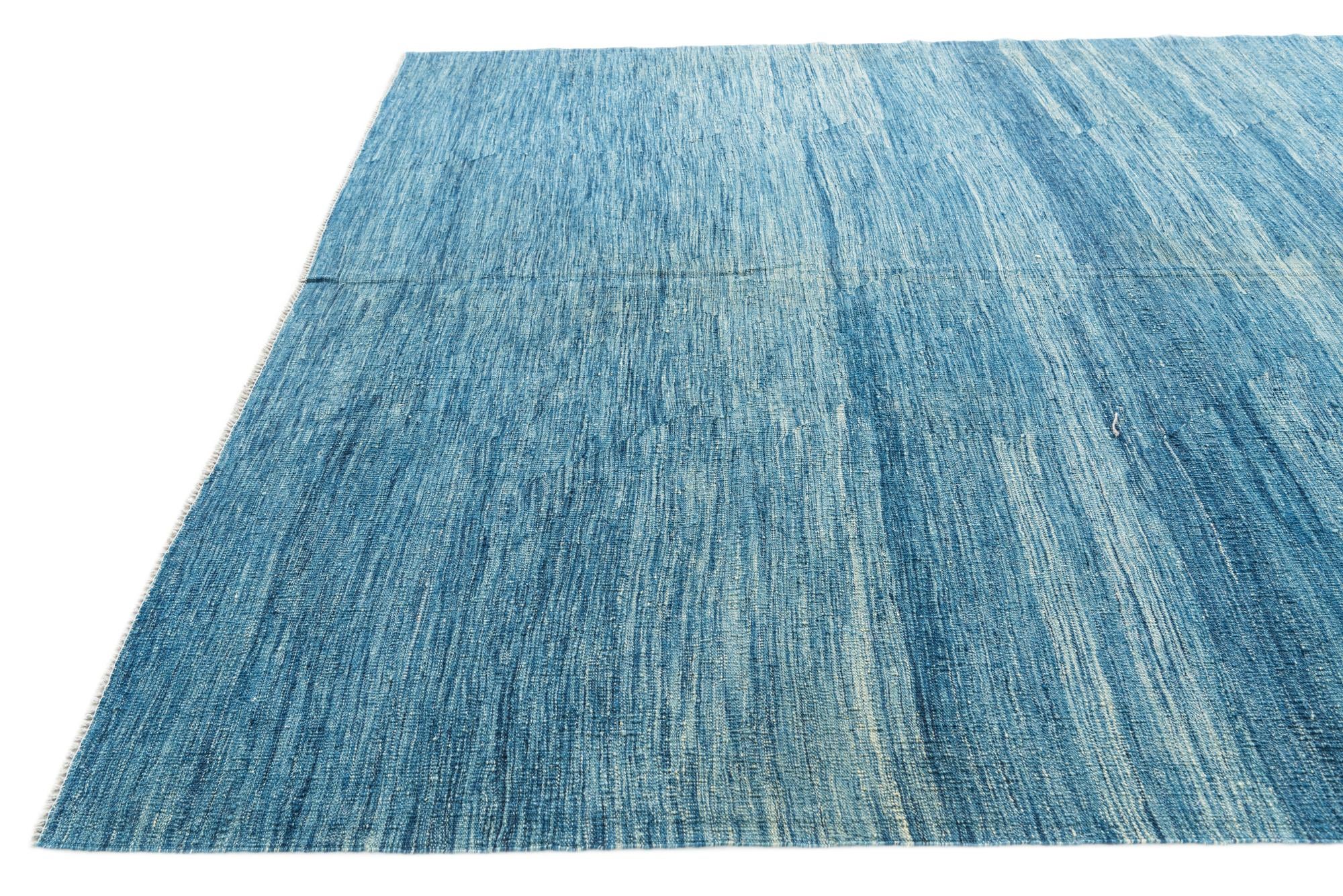 6' 9 x 9' 9 Hand Woven Kilim Modern Wool Rug