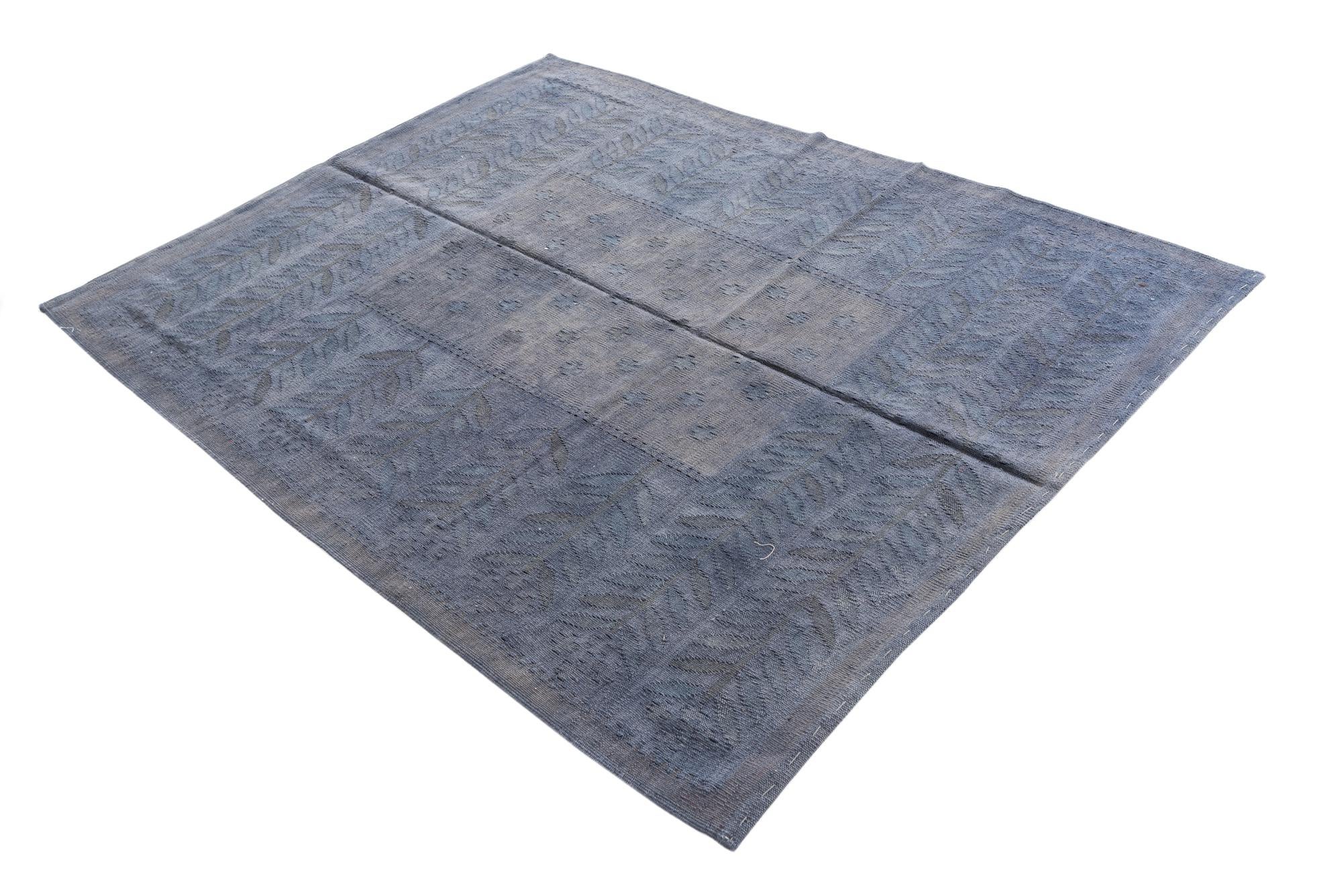 5' 1 x 6' 4 Hand Woven Kilim Modern Wool Rug