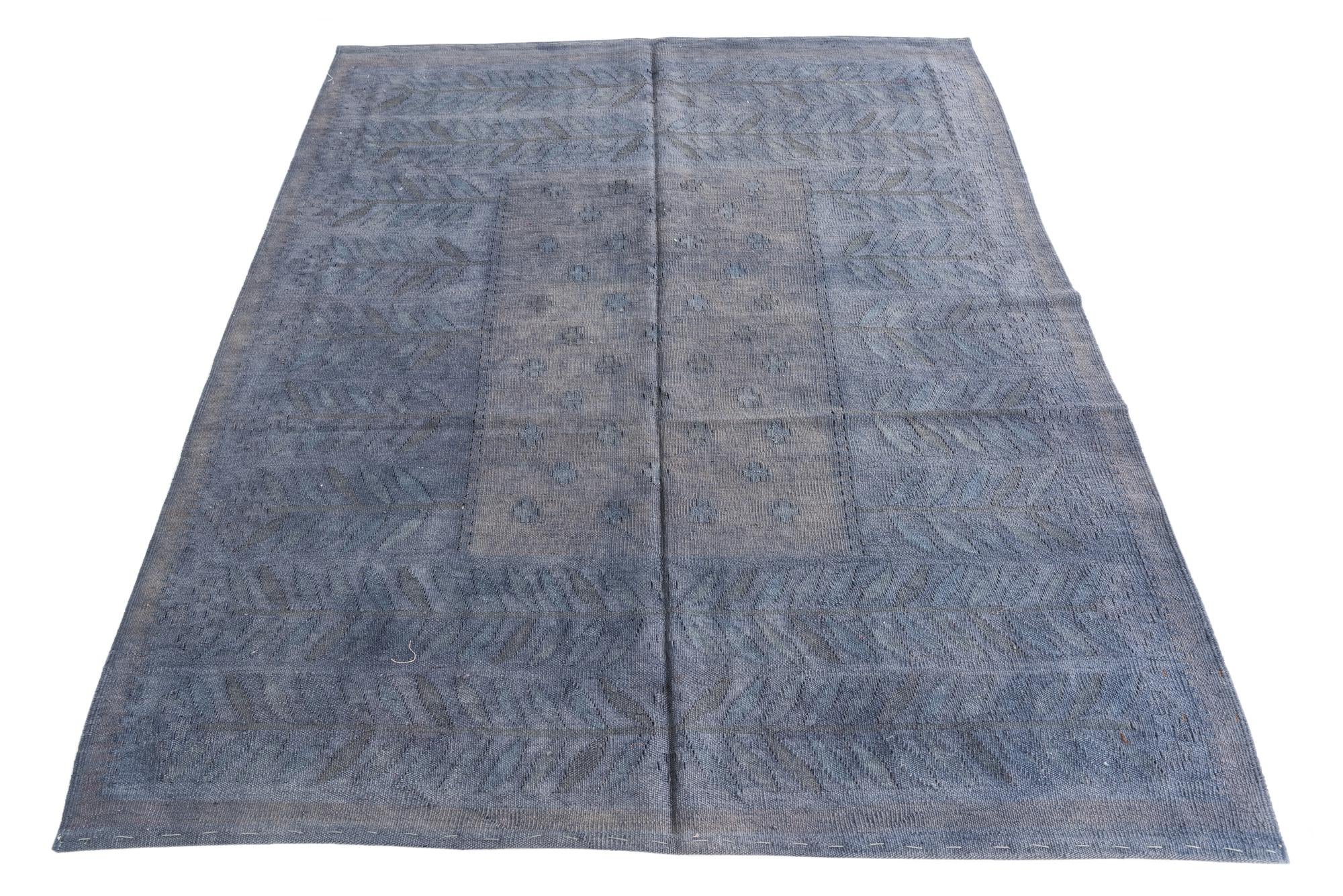 5' 1 x 6' 4 Hand Woven Kilim Modern Wool Rug