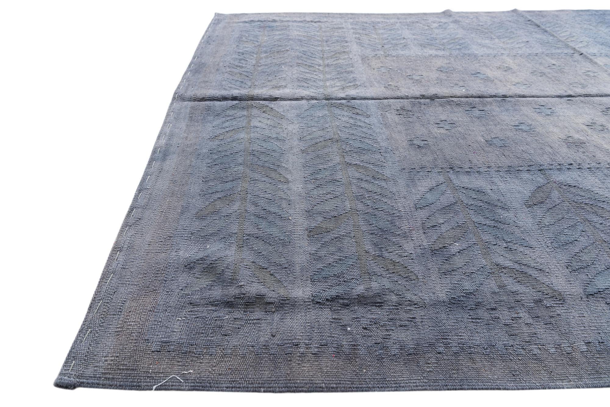 5' 1 x 6' 4 Hand Woven Kilim Modern Wool Rug