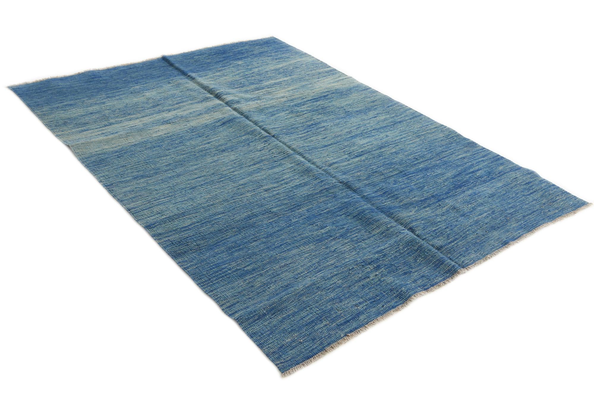 5' x 6' 8 Hand Woven Kilim Modern Wool Rug