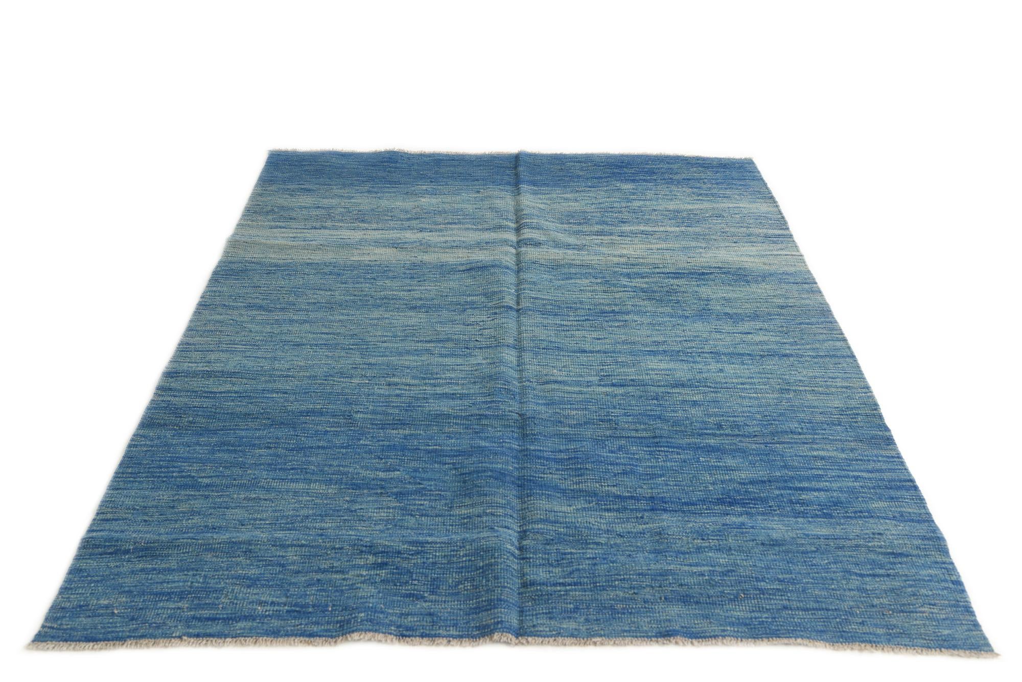 5' x 6' 8 Hand Woven Kilim Modern Wool Rug