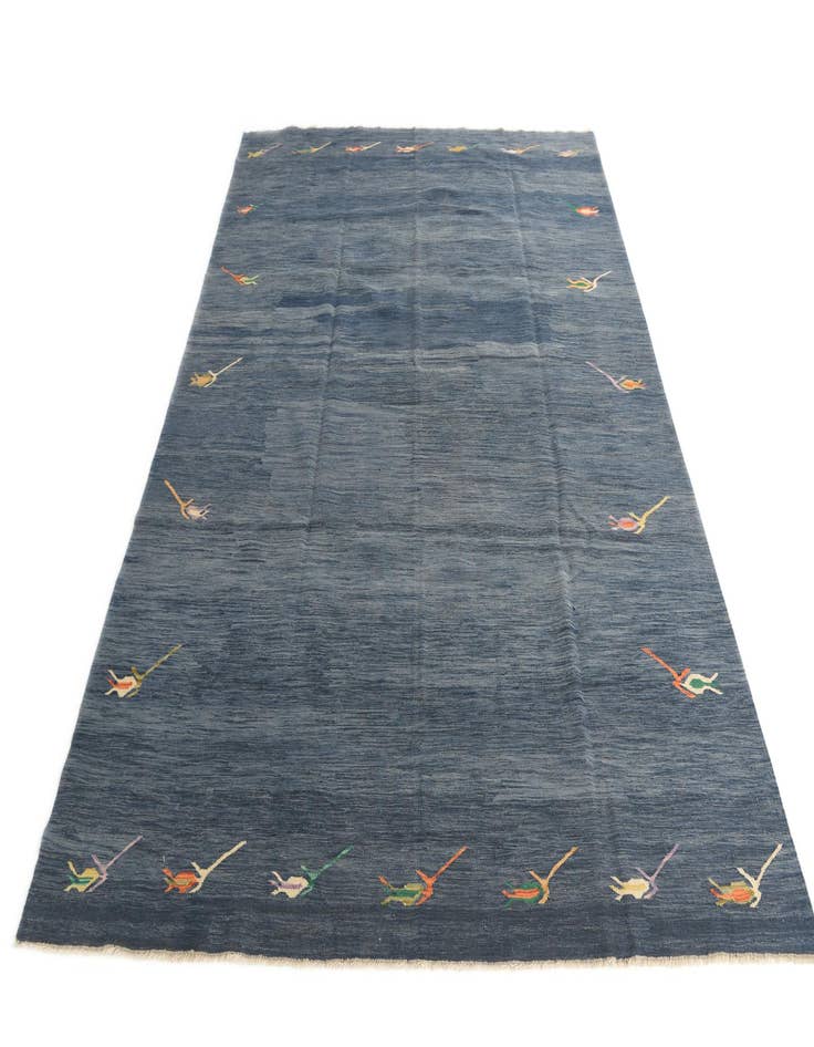 Detail image of 6' 6 x 11' 3 Hand Woven Kilim Modern Wool Rug