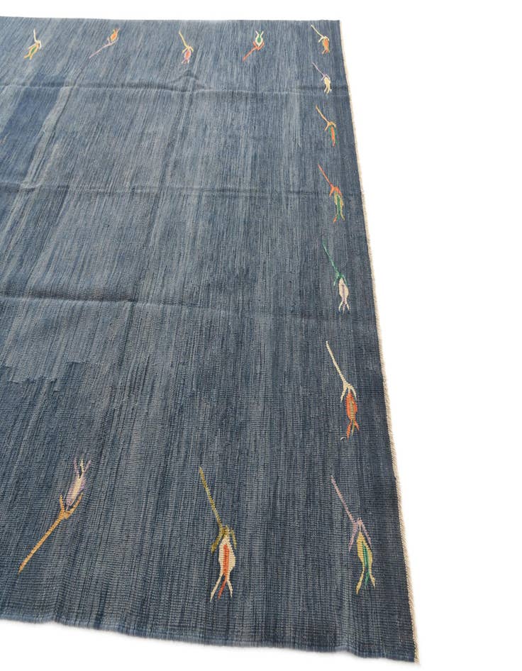 Detail image of 6' 6 x 11' 3 Hand Woven Kilim Modern Wool Rug