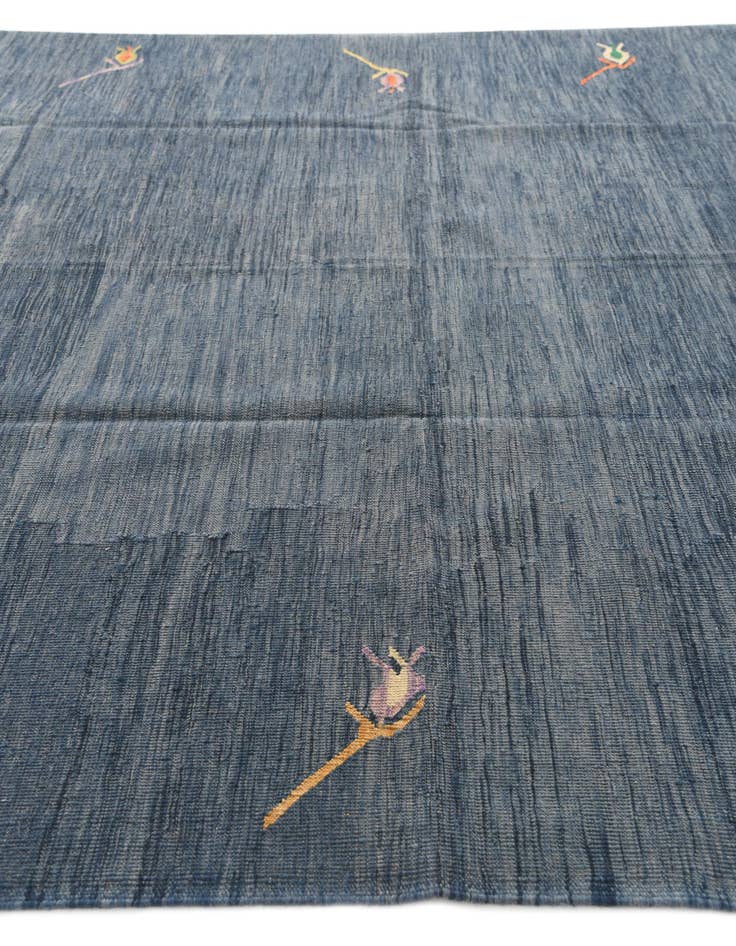 Detail image of 6' 6 x 11' 3 Hand Woven Kilim Modern Wool Rug