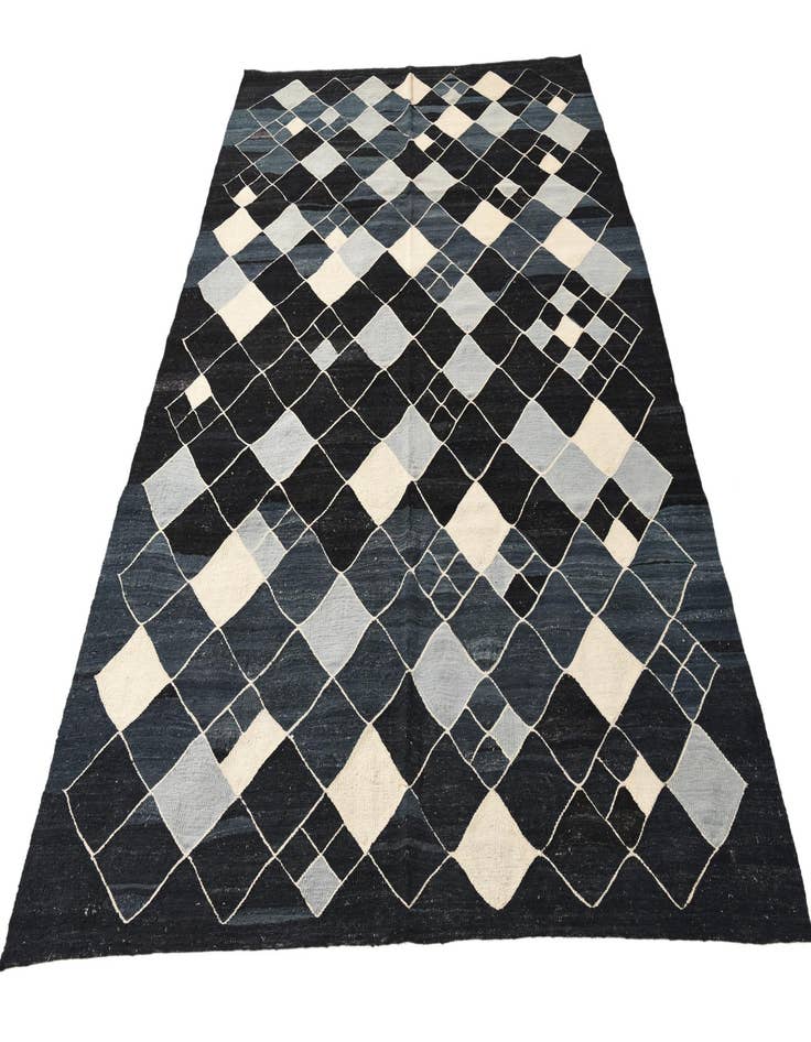 Detail image of 7' x 9' 8  Hand Woven Kilim Modern Wool Rug