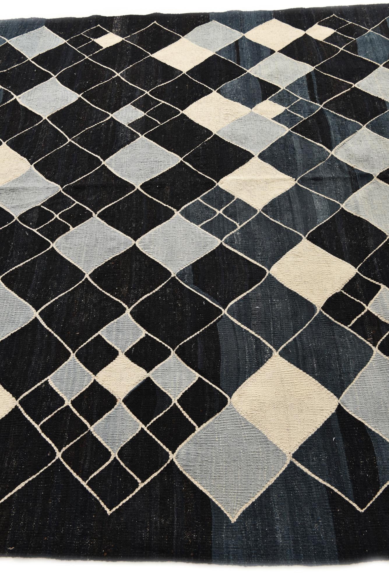 7' x 9' 8 Hand Woven Kilim Modern Wool Rug
