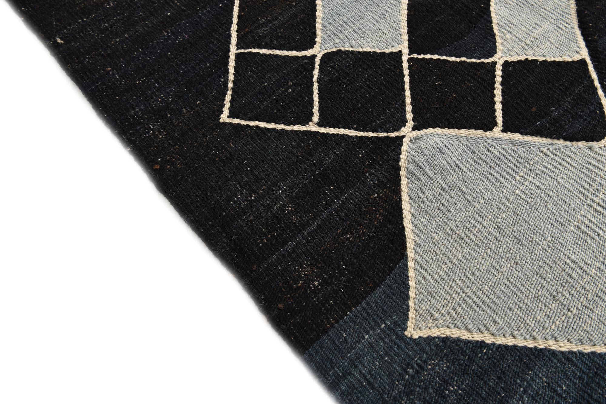 7' x 9' 8 Hand Woven Kilim Modern Wool Rug