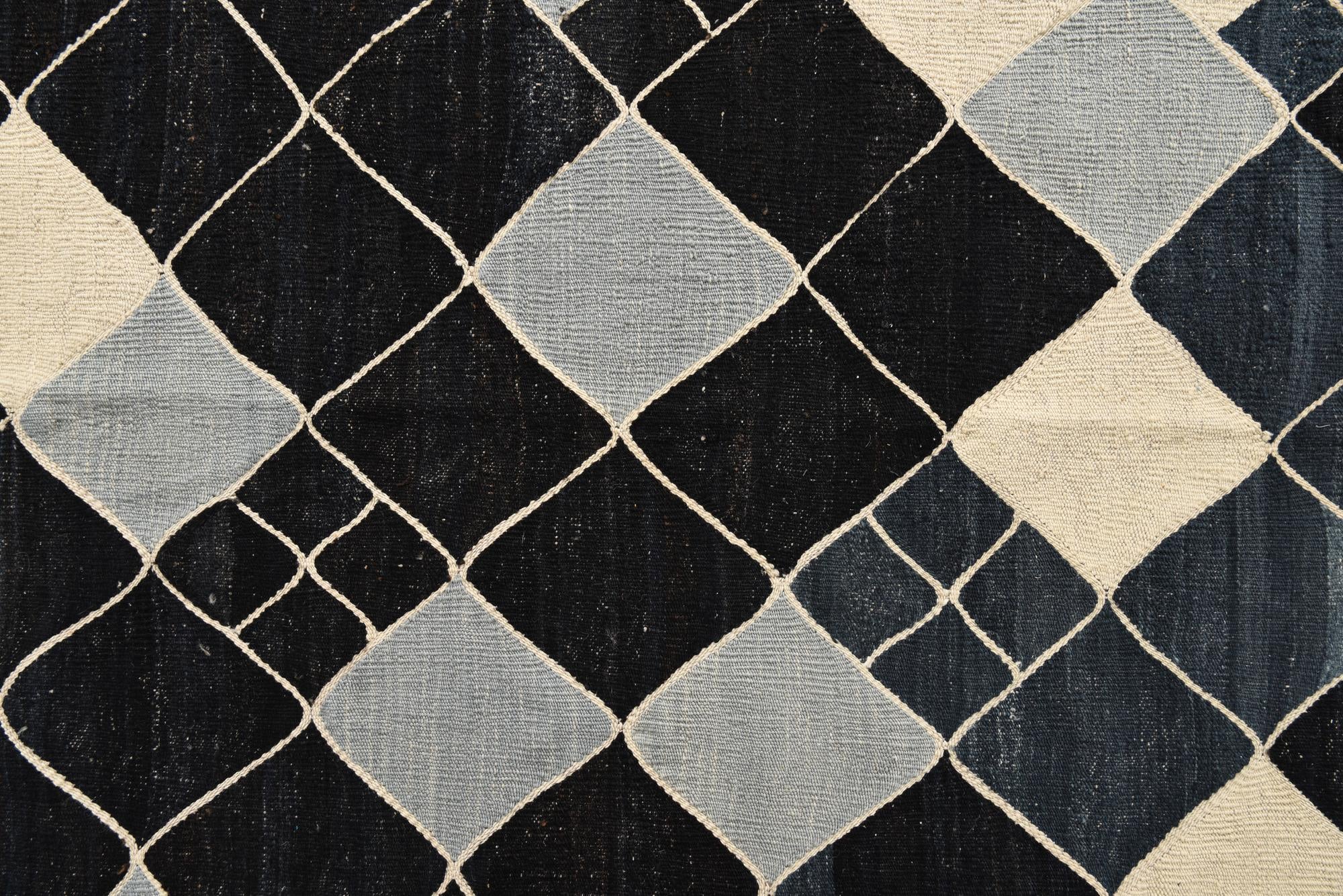 7' x 9' 8 Hand Woven Kilim Modern Wool Rug
