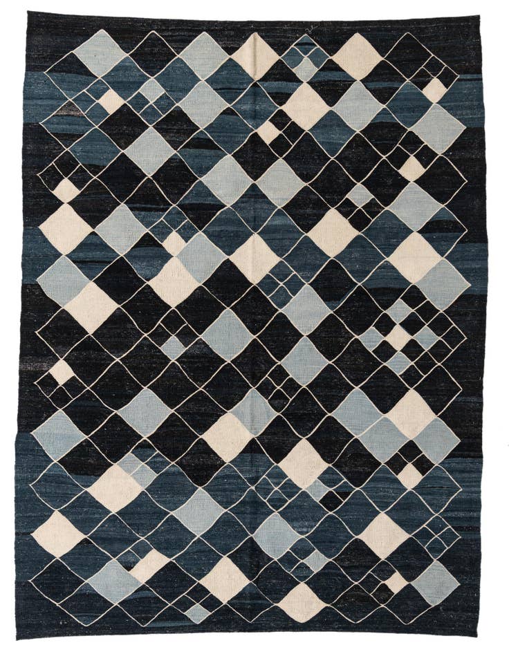 Detail image of 7' x 9' 8 Hand Woven Kilim Modern Wool Rug