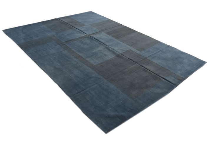 6' 9 x 9' 6 Hand Woven Kilim Modern Wool Rug