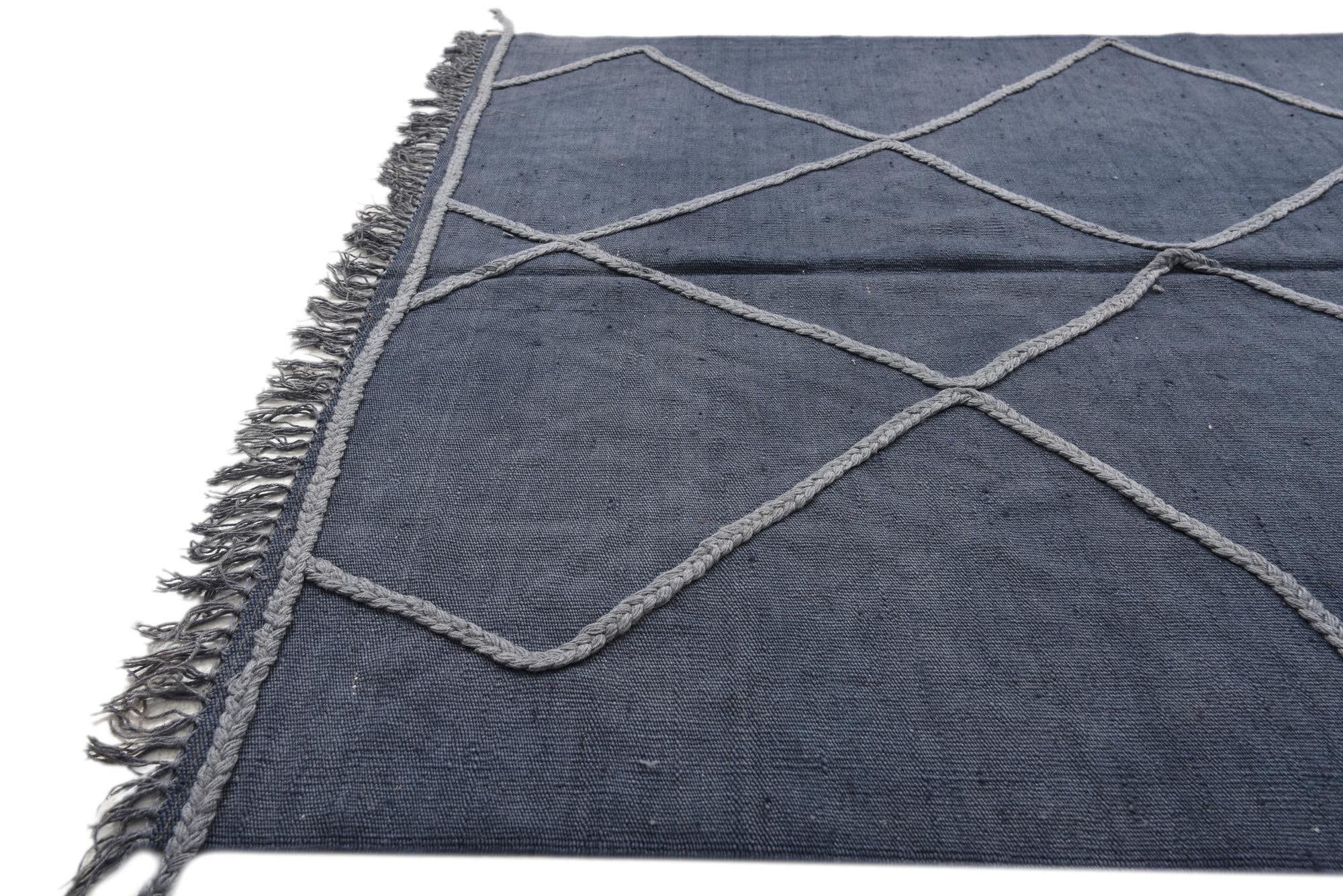 4' 9 x 7' Hand Woven Kilim Modern Wool Rug