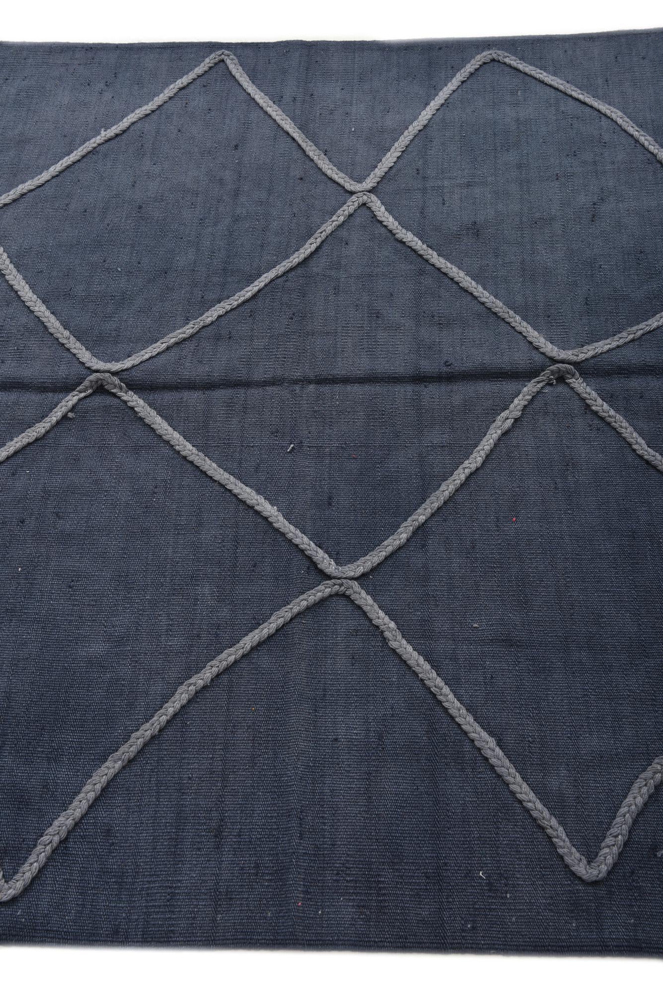 4' 9 x 7' Hand Woven Kilim Modern Wool Rug