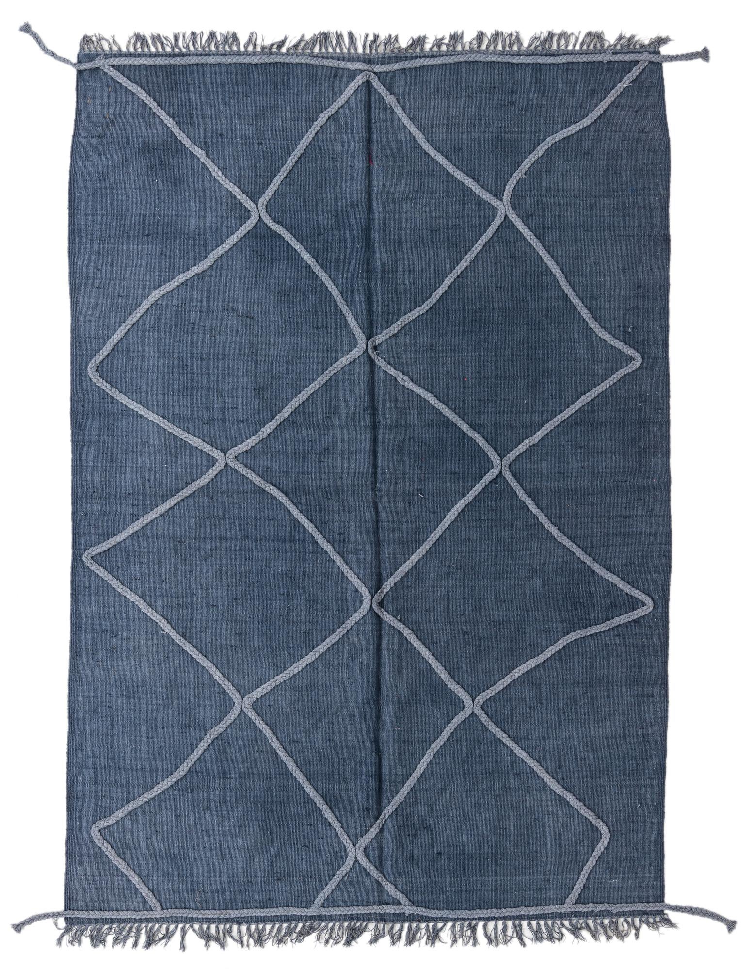4' 9 x 7' Hand Woven Kilim Modern Wool Rug
