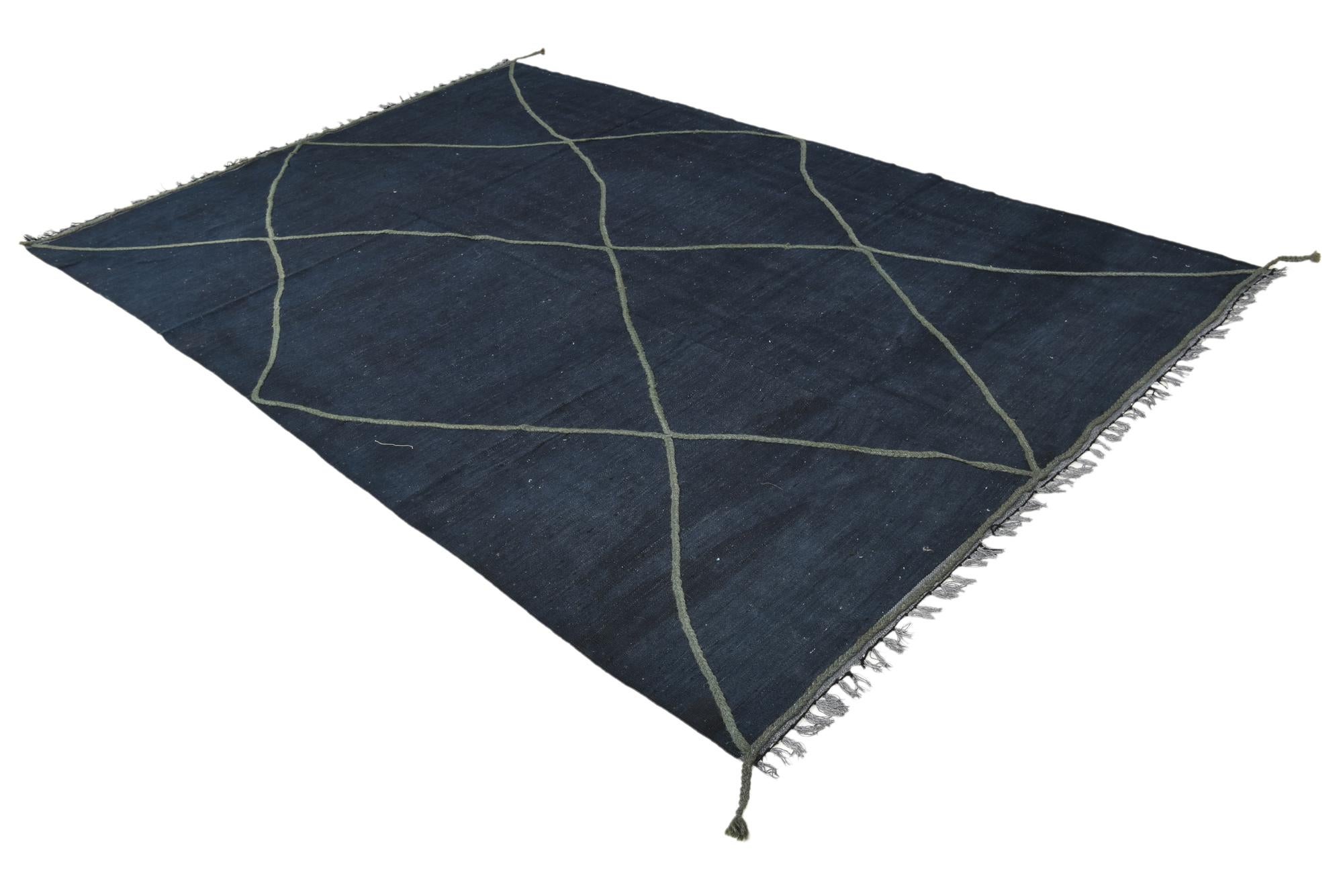 6' 5 x 10' 1 Hand Woven Kilim Modern Wool Rug