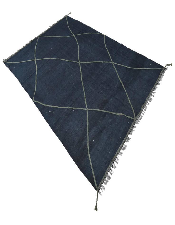 Detail image of 6' 5 x 10' 1  Hand Woven Kilim Modern Wool Rug