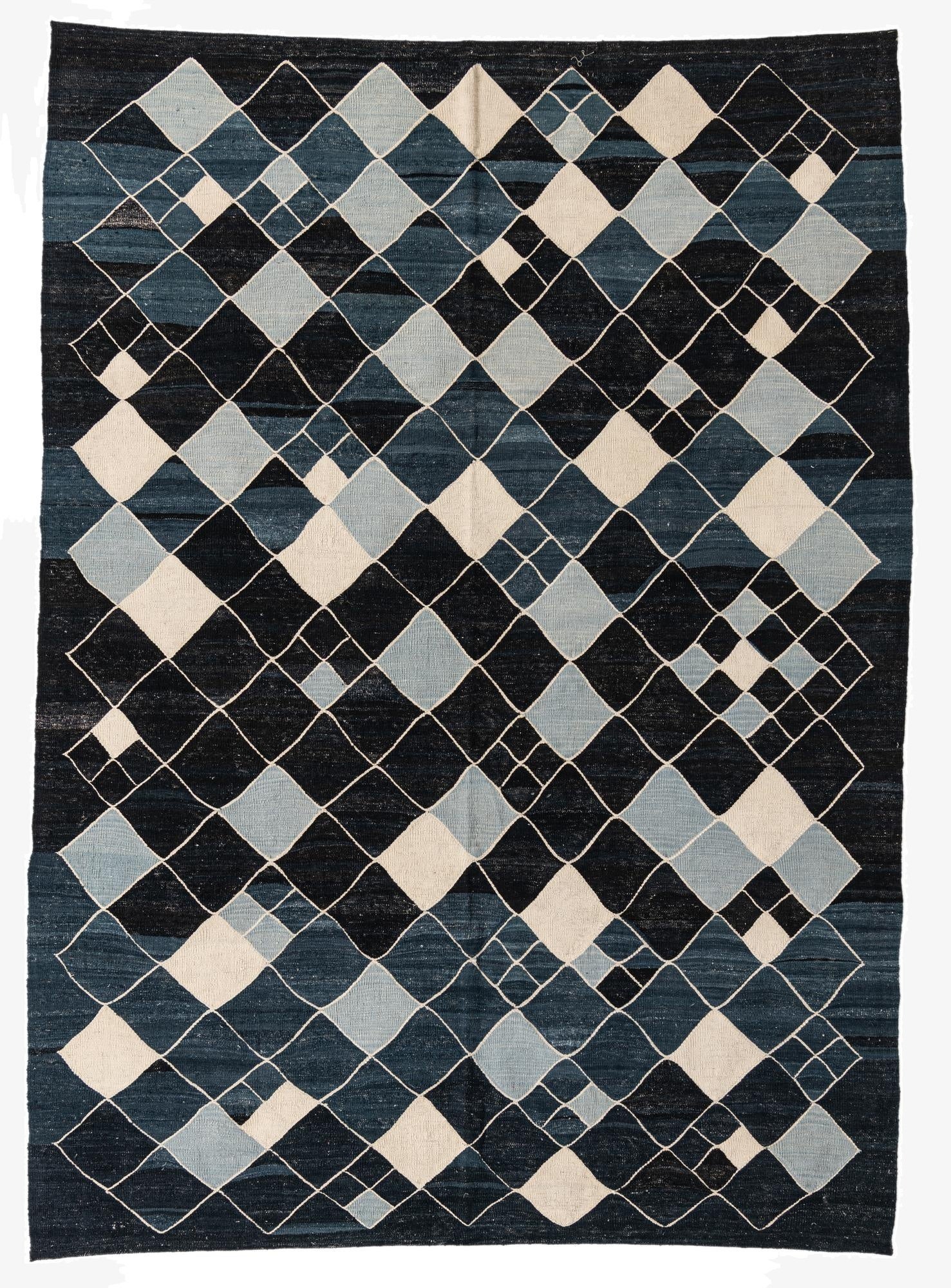 7' x 9' 8  Hand Woven Kilim Modern Wool Rug