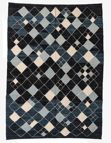7' x 9' 8 Hand Woven Kilim Modern Wool Rug