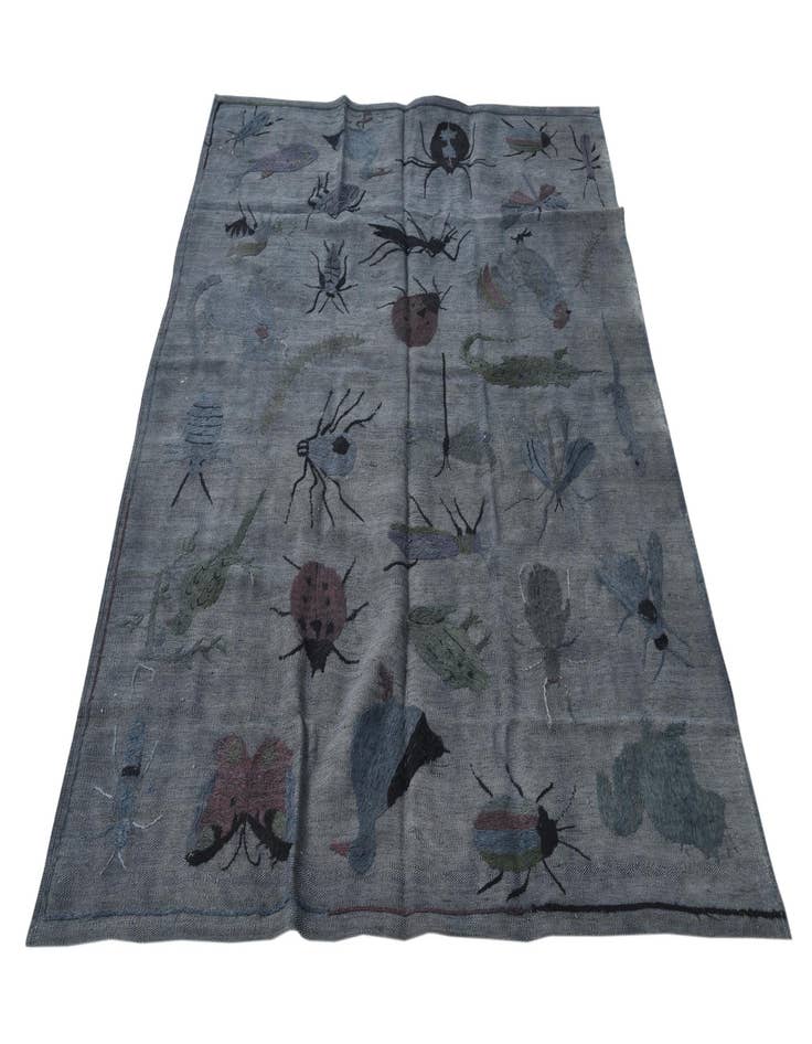 Detail image of 4' 10 x 6' 7  Hand Woven Kilim Suzani Wool Rug