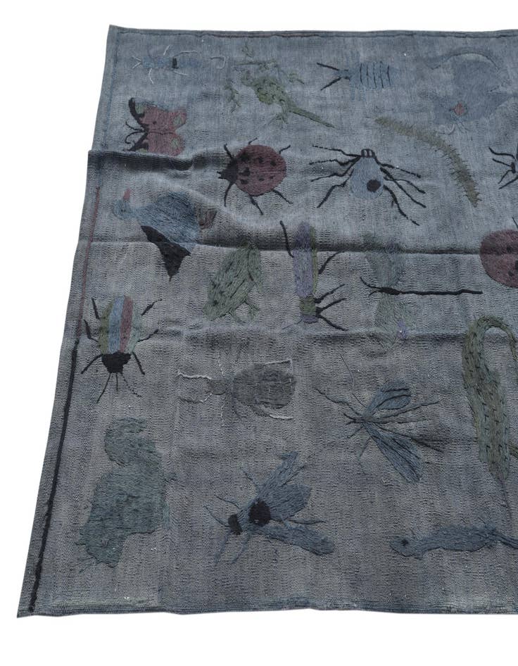 Detail image of 4' 10 x 6' 7  Hand Woven Kilim Suzani Wool Rug