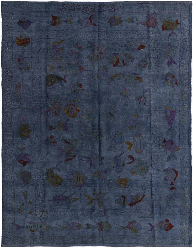 Detail image of 5' 5 x 7' 7 Hand Woven Kilim Suzani Wool Rug