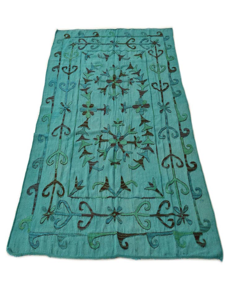 Detail image of 5' 3 x 7' 4  Hand Woven Kilim Suzani Wool Rug