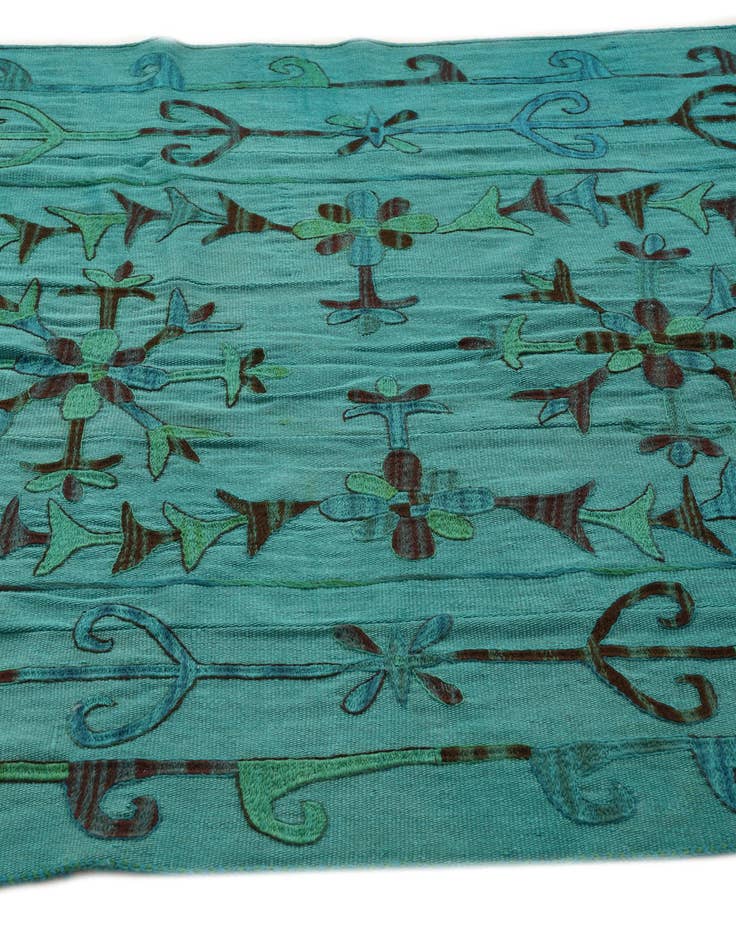 Detail image of 5' 3 x 7' 4  Hand Woven Kilim Suzani Wool Rug