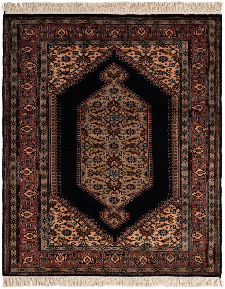 Detail image of 4' 1 x 6' 2 Hand Knotted Lahour Oriental Wool Rug