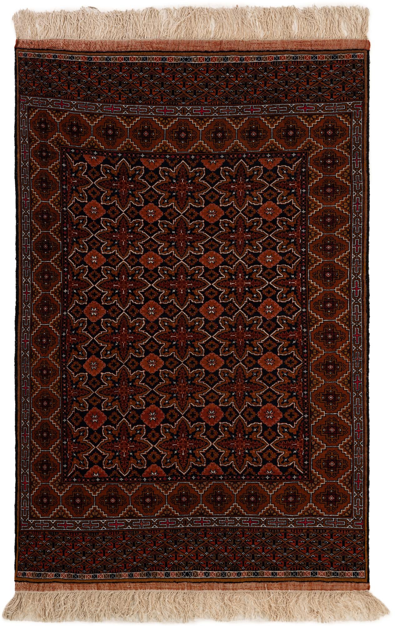 3' 9 x 5' 7 Hand Knotted Lahour Oriental Wool Rug