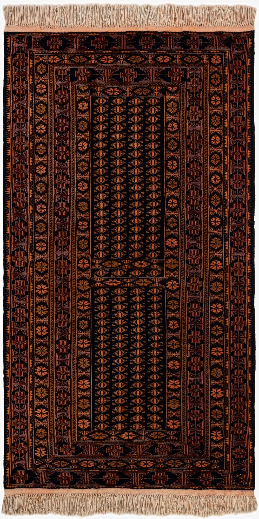 3' 7 x 6' 8  Hand Knotted Lahour Oriental Wool Rug