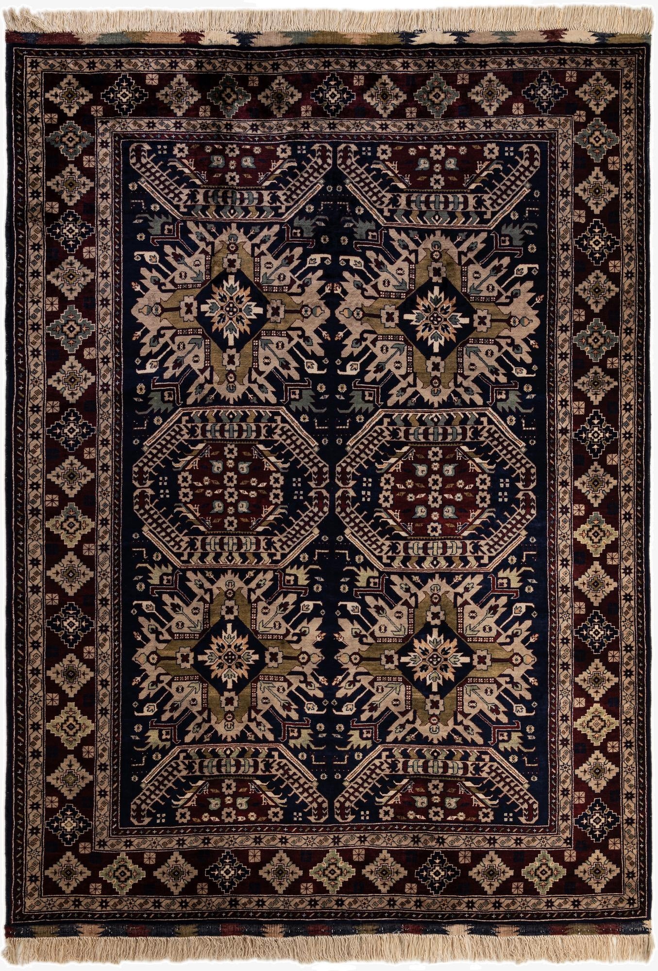 7' x 9' 7  Hand Knotted Lahour Wool Rug