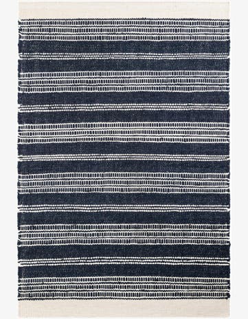Navy Blue Hand Woven Lariat Rug