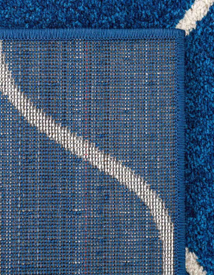 Custom Navy Blue Lattice Frieze Rug