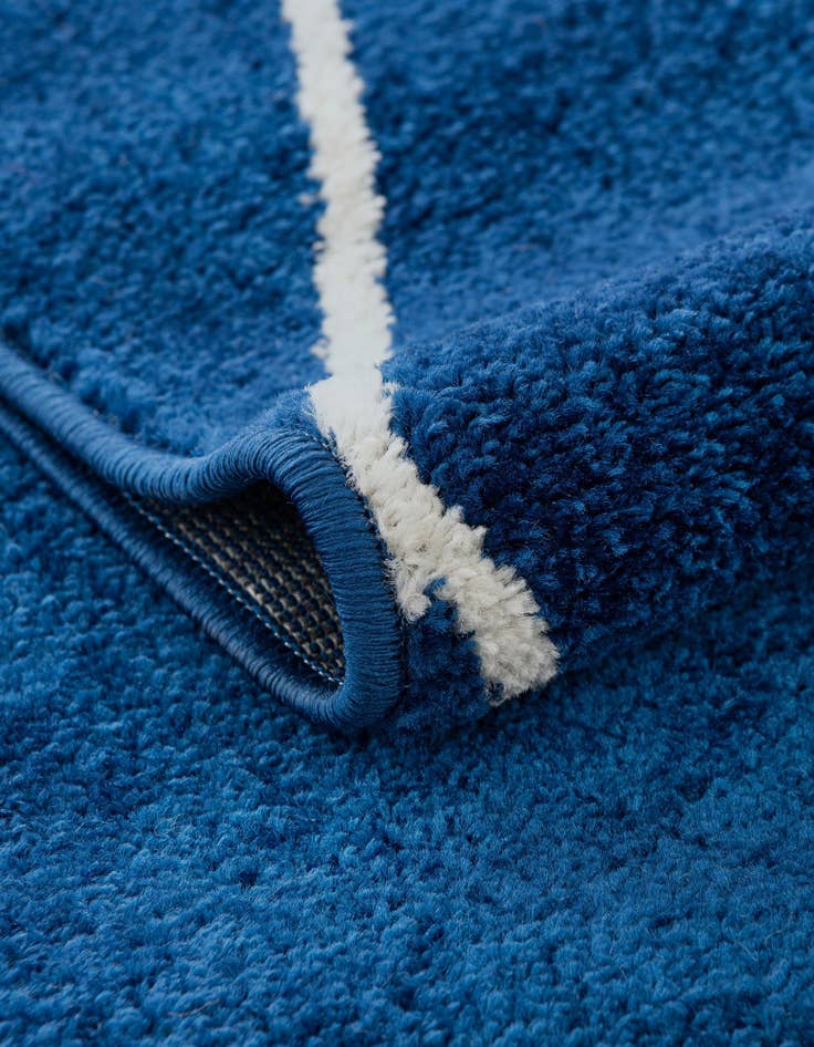 Detail image of Custom Navy Blue Lattice Frieze Rug